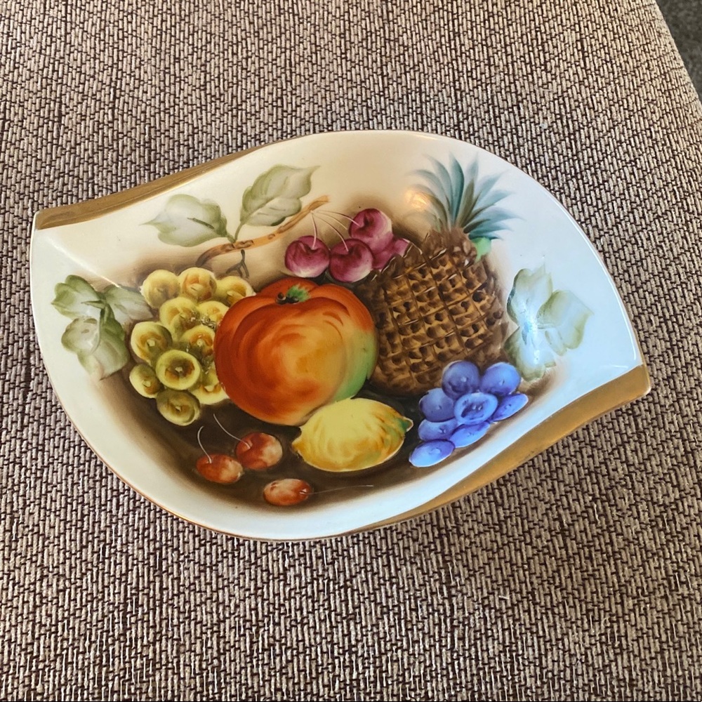 Decorative Hand Painted Porcelain Fruit Bowl Rare